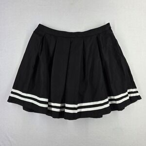 Hot Topic Black Pleated Mini Skirt White Stripes Schoolgirl Goth‎ 11155334 LG